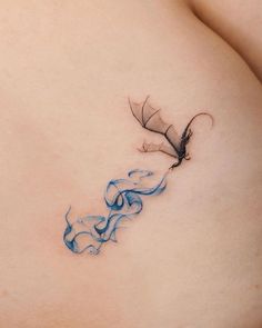 Blue dragon tattoo #tattooideas #smalltattoos #tattooideasfemale Feminine Tattoos Ankle, Simple Astrology Tattoos, Dragon Tattoo Design For Women, Dragon With Fire Tattoo, Dragon Tattoo With Fire, Got Tattoo Ideas, Minimalist Tattoo For Women With Meaning, Dragon Breathing Fire Tattoo, Tattoo Ideas Fire