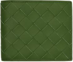 Intrecciato-woven buffed calfskin wallet in green. Burnished edges throughout. · Eight card slots · Two patch pockets · Two note slots · H3.75 x W4.25 x D1 in Supplier color: Avocado/Silver Green Designer Wallets With Interior Card Slots, Designer Green Wallet With Interior Card Slots, Designer Green Wallets With Interior Card Slots, Green Luxury Wallets With Interior Card Slots, Green Luxury Wallet With Interior Card Slots, Luxury Green Wallets With Interior Card Slots, Luxury Green Wallet With Interior Card Slots, Luxury Green Bifold Wallet, Luxury Green Wallets With Card Slots