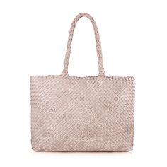 Blush-Nappa Luxury Tote Shoulder Bag With Braided Handles, Luxury Natural Woven Leather Bags, Natural Leather Bag With Interwoven Design, Luxury Natural Shoulder Bag With Rolled Handles, Luxury Woven Bags For Errands, Luxury Woven Bag For Errands, Natural Intrecciato Tote Bag, Natural Color Intrecciato Weave Tote Bag, Luxury Leather Handwoven Shoulder Bag