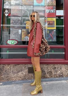 Cheetah Print Boots Outfit, Print Boots Outfit, Blogger Street Style, Bella Hadid Outfits, Matching Sets Outfit, Shoe Inspiration, Fashion Fits, Girly Outfits, Boots Outfit