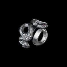 Modern Luxury Snake Ring For Gift, Luxury Elegant Snake Ring With Polished Finish, Luxury Handmade Snake Ring Gift, Luxury Sterling Silver Unique Snake Ring, Luxury Handmade Snake Ring For Anniversary, Luxury Silver Sterling Silver Snake Ring, Luxury Sterling Silver Collectible Snake Ring, Luxury Round Snake Ring For Formal Occasions, Luxury Silver Snake Ring For Formal Occasions