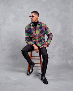 Artist Look Outfit Men, Artist Look Outfit, Christmas Plaid Outfit, Quilted Shirt Jacket, Chelsea Boots Men Outfit, Boots Men Outfit, Quilted Shirt, Guy Fits, Black Men Fashion Casual