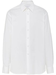 white cotton blend classic collar button fastening long sleeves folded button cuffs curved hem Classic Long Sleeve Shirt For Daywear, Lapel Collar Shirt With Button Cuffs For Daywear, Timeless Long Sleeve Dress Shirt For Daywear, Classic Single Breasted Button-up Top, Office Long Sleeve Shirt With Button Cuffs, White Shirt With Button Cuffs For Daywear, Classic Single-breasted Button-up Top, Long Sleeve Shirt With Button Cuffs For Office, Classic Long Sleeve Dress Shirt For Daywear