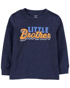 Crafted In Soft Cotton With A Sweet Slogan, This Tee Is Perfect For The Little Bro! Toddler Boy Tops, Toddler Boy Clothes, Carter Kids, Boys Graphic Tee, Little Brother, Activewear Sets, Cool Graphic Tees, Toddler Boy Outfits, Top Graphic Tees