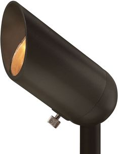 an outdoor light that is black and gold