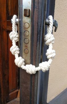 a door handle with rope around it