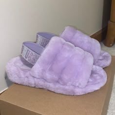 Rare Uggs. Sold Out. Brand New. Beautiful Color And Stones! Purple Ugg Slippers, Ugg Shoes Women, Purple Slippers, Cute Uggs, Girly Tingz, Grunge Pictures, Bear Slippers, Sneakers Jordans, Preppy Shoes