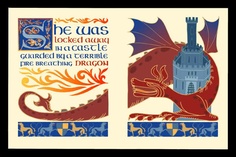 an image of a red dragon with blue and yellow designs on it's back