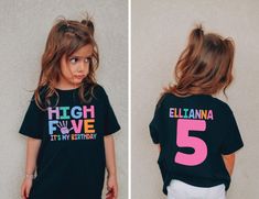 MATCHING FAMILY- https://www.etsy.com/listing/1285159804/girl-5th-birthday-high-five-shirt-fifth?click_key=e72f77cf5545589c61288a3f2d7d10b28b39364a%3A1285159804&click_sum=23773a21&ga_search_query=HIGH%2BFIVE&ref=shop_items_search_9&pro=1&sts=1Welcome to JADEandPAIIGE! Below is a list of sizing and washing instructions for our products! PLEASE READ ALL SHOP ANNOUNCEMENTS PRIOR TO PLACING YOUR ORDER! WE CAN MATCH FAMILY SHIRTS TO ANY LISTING REACH OUT FOR LINKS! WE RESPOND ALMOST IMMEDIATELY SO PL 5th Birthday Shirt Girl, 5th Birthday Shirt, Fifth Birthday, Body Suit With Shorts, Shirt Girl, Birthday Tee, High Five, Unisex Tshirt, Birthday Shirt