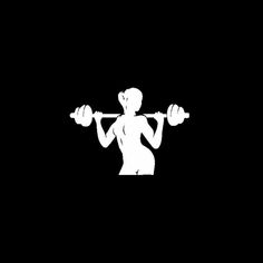 the silhouette of a woman lifting two dumbbells