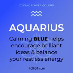 the zodiac sign aquarius is shown in blue and white