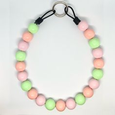 Multicolor Beaded Dog Collar Necklace Size Medium - 17 Inches Watermelon Pink & Seafoam Green Perfect For Summer! This Functional Slip On Beaded Collar Will Be Your Pet’s Favorite Accessory! The Bright Colors And Fun Beads Will Have Them Looking & Feeling Fabulous! Whether You’re Celebrating A Special Occasion Or Having A Furbaby Photoshoot, You’ll Love The Look Of This Colorful Dog Necklace! Made With Love By Me! I Craft These By Hand Using Vinyl Coated Stainless Steel Wire Rope, Acrylic Beads, Trendy Pink Beaded Necklaces With Large Beads, Trendy Pink Beaded Necklace With Large Beads, Adjustable Green Necklace With Colorful Beads, Playful Pink Beaded Necklaces, Dog Collar Necklace, Fun Multicolor Plastic Necklace, Beach-style Large Beads Multicolor Necklace, Multicolor Beaded Plastic Necklace, Glam Boho