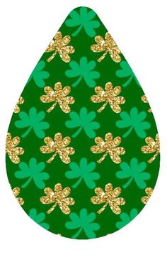 an easter egg with shamrocks and gold glitter on the inside, as if for st patrick's day