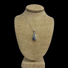 Sterling Silver And Blue Dumortierite Pendant Necklace Blue Willow, Silver Box, Box Chain, Silver Blue, Pendant Set, Jewelry Gift Box, Statement Jewelry, Gemstone Pendant, Sterling Silver Chains