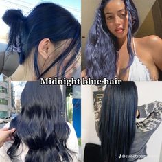 Midnight Blue Hair, Best Haircuts For Women, Best Haircuts, Oc Inspiration, Dye Ideas, Short Haircuts For Women, Hair Ponytail, Hair Ponytail Styles