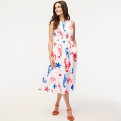 Lobster Print, White Azalea, Midi Dress For Women, Warm Dresses, J Crew Dress, Blue Fits, Maternity Shops, Jcrew Women, Summer Beach Wear