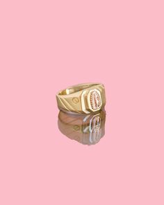 "PVLA | 14k Solid 2-Tone Yellow And Rose Gold Virgin Mary Ring | Virgin de Guadalupe Statement Ring | Religious Signet Ring | Stackable ring * Metal: 14K Yellow Gold and Rose Gold * Front Length : 8.8mm (0.34\") * Band Width: 4mm  * Avg. Weight: 2.3-3.6gr * Sizes: 4-7 * Stamp: 14K * Complimentary Gift Box Guaranteed 14k real Gold NOT gold plated or filled. Image may be enlarged to show details. Please read description.  Return Policy  I gladly accept returns and exchanges Contact me within: 3 da Gold Our Lady Of Guadalupe Ring For Anniversary, Virgin Mary Ring, Gold Fronts, Rose Gold Band, Solid Gold Jewelry, Ring Metal, Stackable Ring, Stackable Rings, Virgin Mary