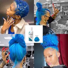 Different Blue Hair Colors, Blue Natural Hair, Hair Stripes, Best Haircuts For Women, Best Hair Dye, Girl Hair Colors