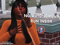 an animated image of a woman with the caption no autonous run inside