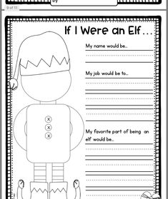 a printable worksheet with an image of a cartoon character and the words if i were an elf