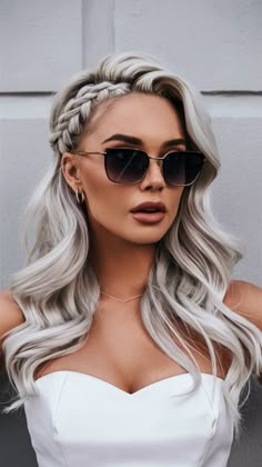 Aug 3, 2024 - Discover (and save!) your own Pins on Pinterest. Bridal Hairstyle, Hairdo For Long Hair, Formal Hairstyles, Wedding Hair And Makeup, Grey Hair, Hair Dos, Bride Hairstyles, Down Hairstyles, Bridesmaid Hair