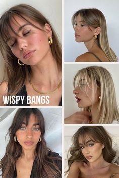 super wispy bangs are great for summer🥥 #HaircutIdeas #WispyBangs #HairForSummer Subtle Fringe Hairstyles, Wispy Front Fringe, Wispy Bangs No Layers, Wispy Bangs And Long Hair, Lowkey Bangs, Wispy Haircut Long, Long Wispy Bangs Round Face, Frayed Bangs, Summer Haircut Round Face