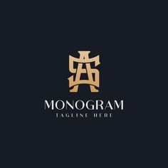 the monogram logo is made up of two letters, one in gold and the other in