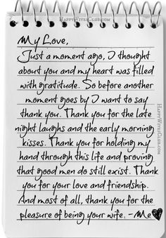 a handwritten note with the words, my love