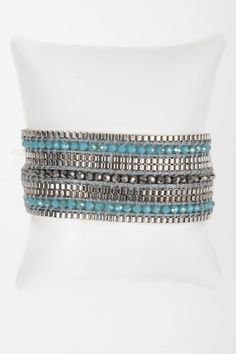 Beaded Layered Bracelet Dark Turquoise Beaded Multi-strand Metal Bracelets, Bohemian Silver Wrap Bracelet With Faceted Beads, Bohemian Silver Wrap Bracelet With Colorful Beads, Silver Beaded Bohemian Wrap Bracelet, Silver Beaded Bracelets With Faceted Beads For Festivals, Silver Beaded Wrap Bracelet For Festivals, Silver Beaded Multi-strand Wrap Bracelet, Silver Multi-strand Beaded Bracelets With Colorful Beads, Silver Multi-strand Beaded Wrap Bracelet