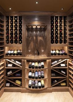 a wine cellar filled with lots of bottles