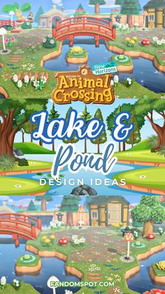 an animal crossing lake and pond design ideas