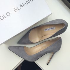 I think I need these - gray is the go-to color. Thank goodness for boots in my trunk to walk lots! Brooklyn Blonde, High Heels Boots, Fabulous Shoes, Olivia Palermo, If The Shoe Fits, Crazy Shoes, Suede Pumps, Shoe Fits