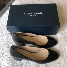 Cole Haan Dawna Grd Pmp 55mmii Black Leather Size 9.5 Cr2 Navy Pumps, Tan Pumps, Brown Pumps, Black Patent Pumps, Grey Heels, Black Suede Pumps, Black Suede Heels, Satin Heels, Kitten Heel Pumps