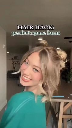 Braided Space Buns, Short Hair Dos, Cute Hairstyles For School, Short Hair Bun, Hair Tips Video, Extensions Hair, Hairdos For Short Hair, Hair Tutorials Easy, Easy Summer Hairstyles