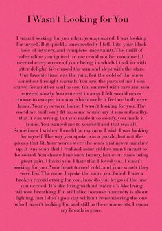 a pink book cover with the words i was looking for you