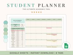 XWelcome to the ultimate organization tool for college students! Our Student Planner spreadsheet is designed to make your academic journey smoother, more efficient, and less stressful. With this powerful sheet, you'll have everything you need to stay on top of your courses, assignments, and study schedule, all in one place. 📊 Just a Reminder - This is for a digital spreadsheet. You will not receive a physical product. WHAT IS INCLUDED This spreadsheet is for Google Sheets. It will not function Study Schedule Template, Digital Student Planner, Class Syllabus, Ultimate Organization, Planners For College Students, Course Schedule, Schedule Organization, Study Schedule, Spreadsheet Template