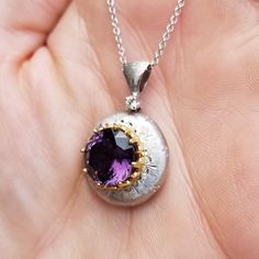 18kt Gold Hand-Engraved Pendant with a Purple Scapolite, Handmade in Italy For Sale at 1stdibs Engraved Pendant, Elegant Frame, Elegant Pendant, Gold Hand, Gemstone Jewellery, Gold Hands, Hand Engraving, Gemstone Colors, Gold Pendant