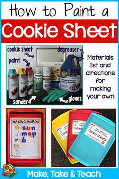 how to paint a cookie sheet with instructions for making your own cookies and baking supplies