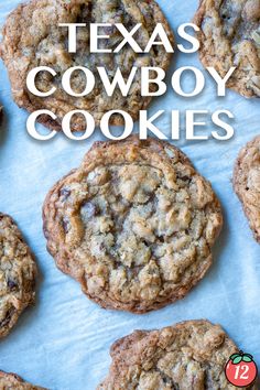 the texas cowboy cookies are made with oatmeal and chocolate chips