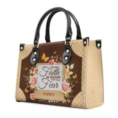 AVIS89 Personalized Leather Handbag intertwines faith and fashion, creating an uplifting accessory for Christian women. Adorned with meaningful Bible verses, each handbag carries a piece of your faith journey wherever you go. It's a profound reminder of love and strength within you. Perfect for yourselfor as a heartfelt religious gift for Christian ladies on special occasions. PRODUCT DETAILS: Manufactured with premium water-resistant PU leather. Size: 11.4''x7.8''x4.3'' Personalization option t Personalized Leather Handbag, Leather Bags For Women, Shopping Totes, Be Organized, Pu Leather Bag, Leather Bag Women, Christian Women, Personalized Leather, Printed Leather