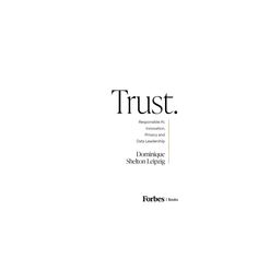 an advertisement for the company trust, with black and white text on it's front cover