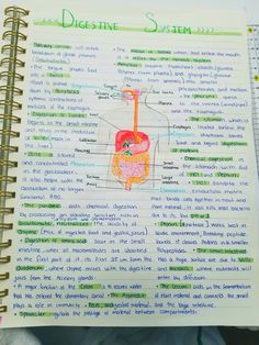 an open notebook with a diagram of the human body