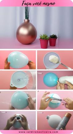 how to make a vase with balloons and plastic cups - step by step instructions on how to make it