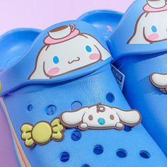 Stay comfy even when walking around the apartment by wearing these medium-sized blue sandals! Each slipper is decorated with kawaii illustrations of Cinnamoroll and cute rubber charms of his BFF Milk and candies! This pair is made from EVA or rubber-like resin material. Made from EVA resin One size fits most (women’s sizes): 23 cm / US 6-6.5 / EU 36-37 Cute Plastic Slide Sandals, Cute Non-slip Slide Flip Flops, Cute Non-slip Flip Flops, Cute Blue Round Toe Sandals, Cute Non-slip Flat Flip Flops, Cute Non-slip Blue Sandals, Blue Plastic Open Toe Sandals, Blue Open Toe Plastic Sandals, Blue Open Toe Sandals With Plastic Material