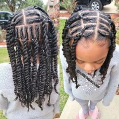 Kamikaze Twists on Little Girls for black girls Rubber Band Twist Hairstyles, Single Braids Hairstyles, Kids Natural Hair, Natural Hair Problems, Flat Twists, Natural Kids, Large Hair Bows, Curl Defining Cream, Natural Hairstyles For Kids