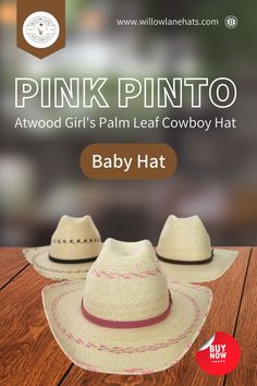 Your little one will look adorable in this pink Pinto straw cowgirl hat from Atwood Hat Company. It's made of a lightweight palm leaf weave and features woven pink accents and a pink hatband. Pair with pink cowgirl boots for a look you'll both love! #girl'scowboyhat #crazyhatday #kidsfashion #hustonrodeo Straw Cowgirl Hat, Pink Cowgirl Boots, Crazy Hat Day