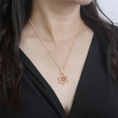 Modern style diamond jewelry, this Necklace is made of Rose gold and diamond material and is capable of reflecting some light to produce a natural glow, which is a unique feature found only in premium jewelry. Info- This Necklace are handmade in 18k Rose Gold: 5. 068 gms , and Diamond: 0. 33 cts  (ACE-3127)  Care- This jewelry is made by hand featuring detailed workmanship. Be careful to avoid dropping or banging as physical impacts can result in damage to the pieces including stones falling off Rose Gold Flower Pendant Necklace With Brilliant Cut, Rose Gold Flower-shaped Necklace As Gift For Her, Elegant Rose Gold Diamond Flower Pendant Necklace, Rose Gold Nature-inspired Flower Pendant Necklace, Rose Gold Diamond-cut Flower Pendant Jewelry, Rose Gold Flower, Princess Necklace, Women Rising, Diamond Flower