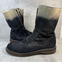 Ann Demeulemeester Leather Boots Double Front Zip Ombr Detailing Size 45 Does Show Signs Of Wear Overall Good Condition Hard To Find Leather Boots Ann Demeulemeester, Hard To Find, Leather Boots, Men's Shoes, Shoe Boots, Overalls, Size 12, Dye, Signs