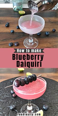 Blueberry Daiquiri Recipe, Blueberry Simple Syrup, Daiquiri Recipe, Daiquiri Cocktail, Spicy Drinks, Simple Syrup Recipes, Liquor Drinks, Rum Cocktails