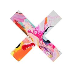 the letter k is painted with colorful paint